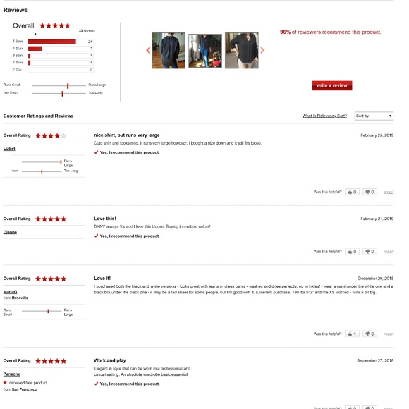 DKNY High-Low Roll-Tab-Sleeve Shirt - Picture 7 of 7